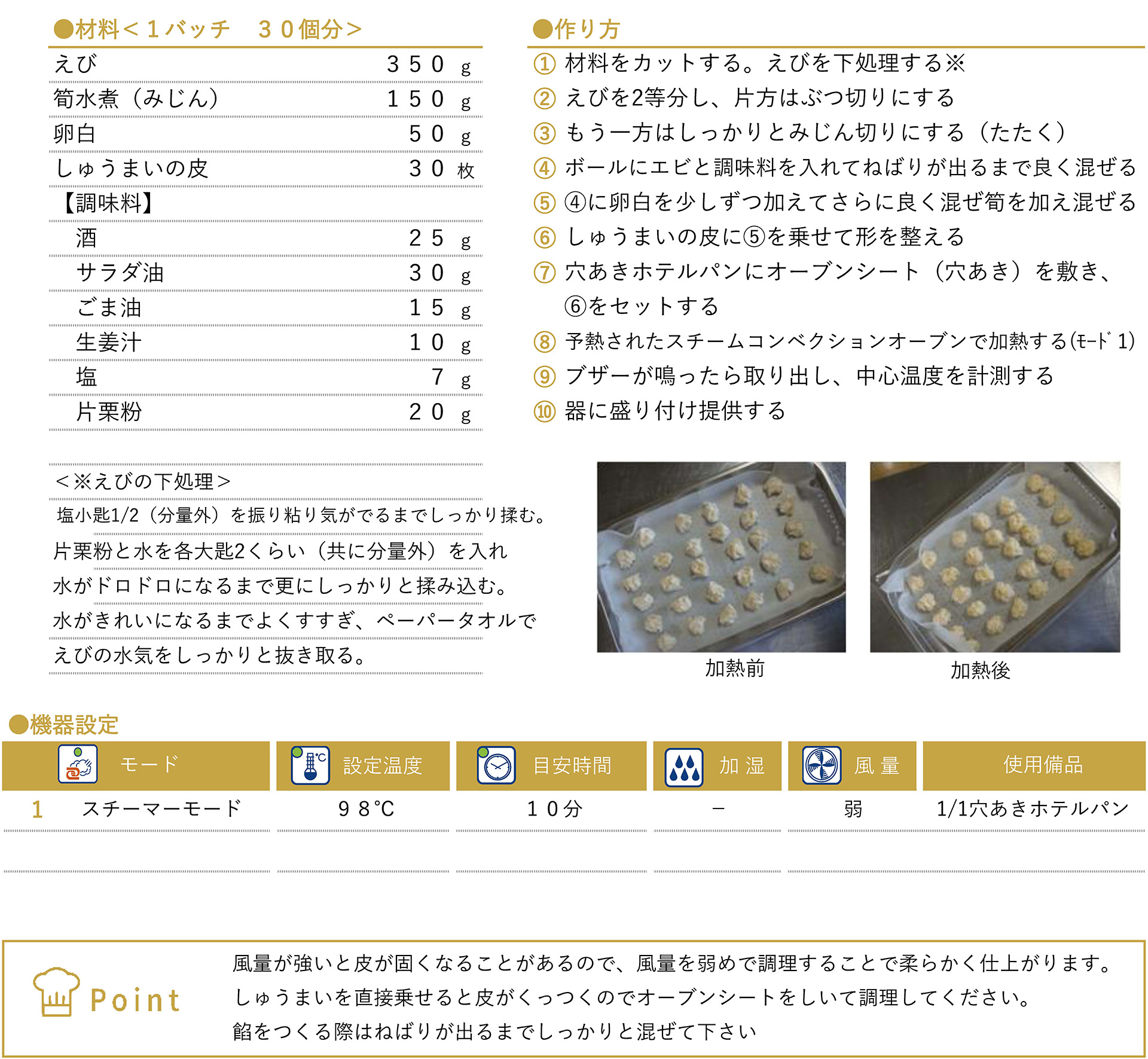 えびしゅうまいのレシピ