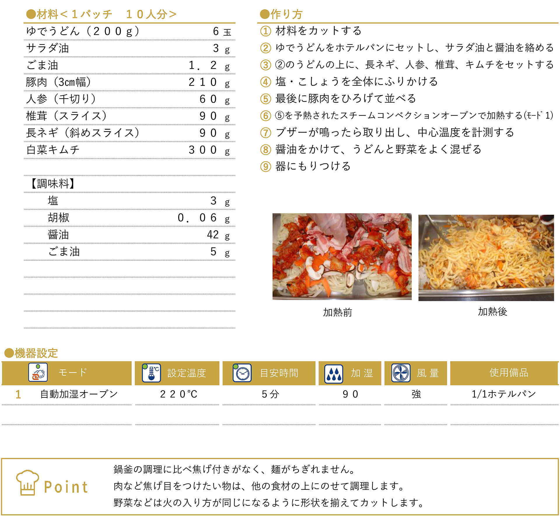 キムチうどんのレシピ