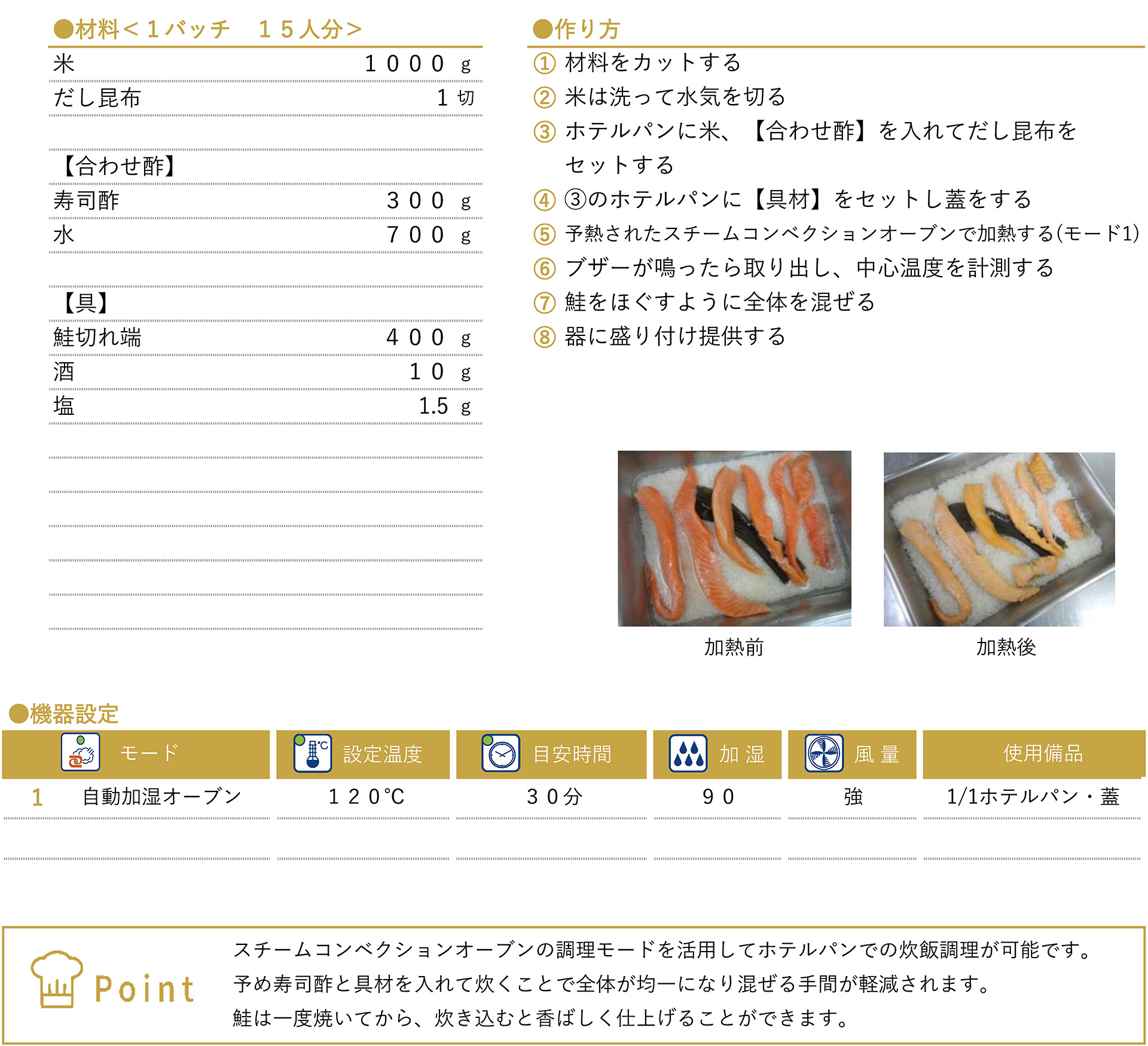 鮭の炊き込み寿司のレシピ