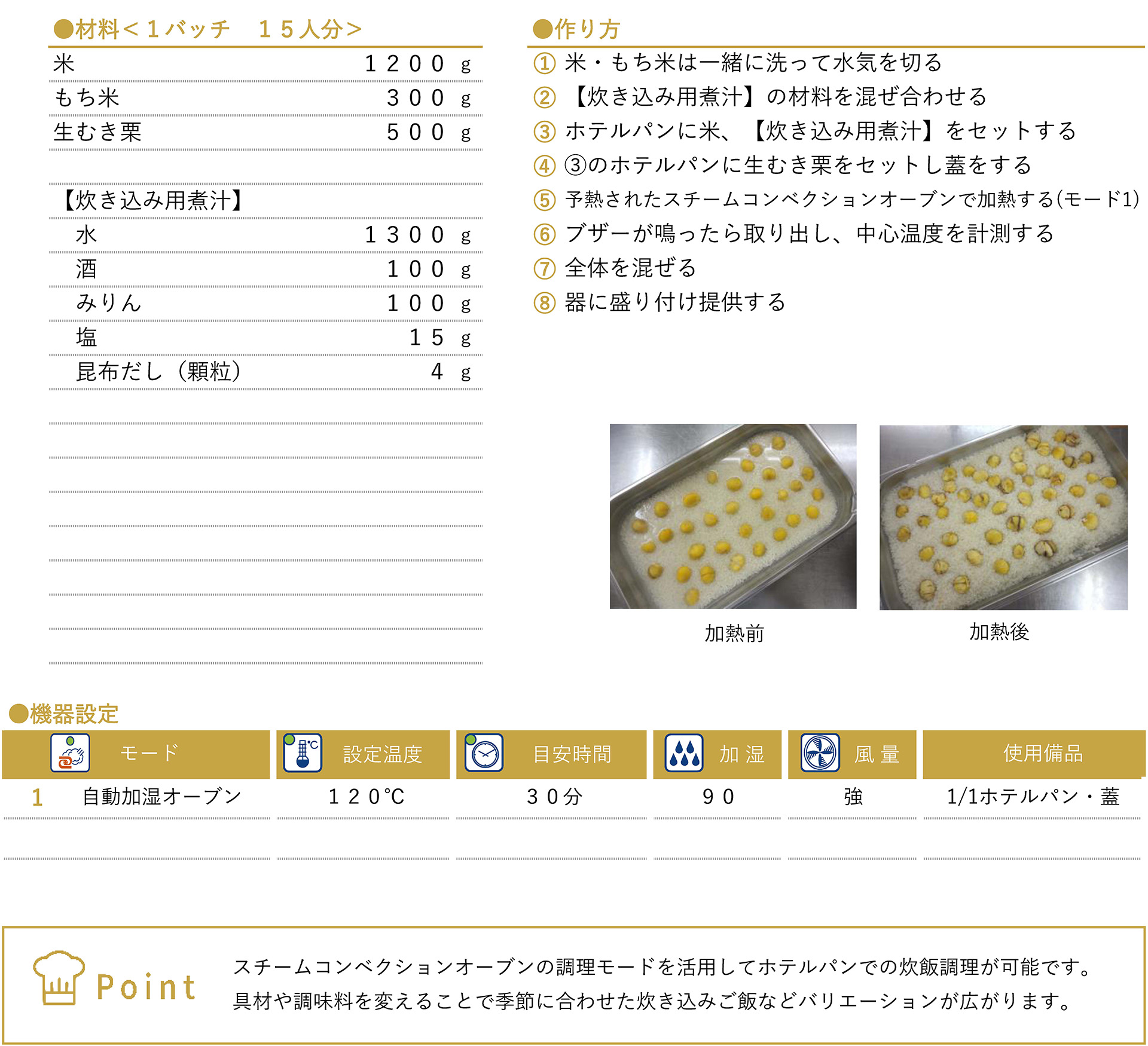 栗ご飯のレシピ