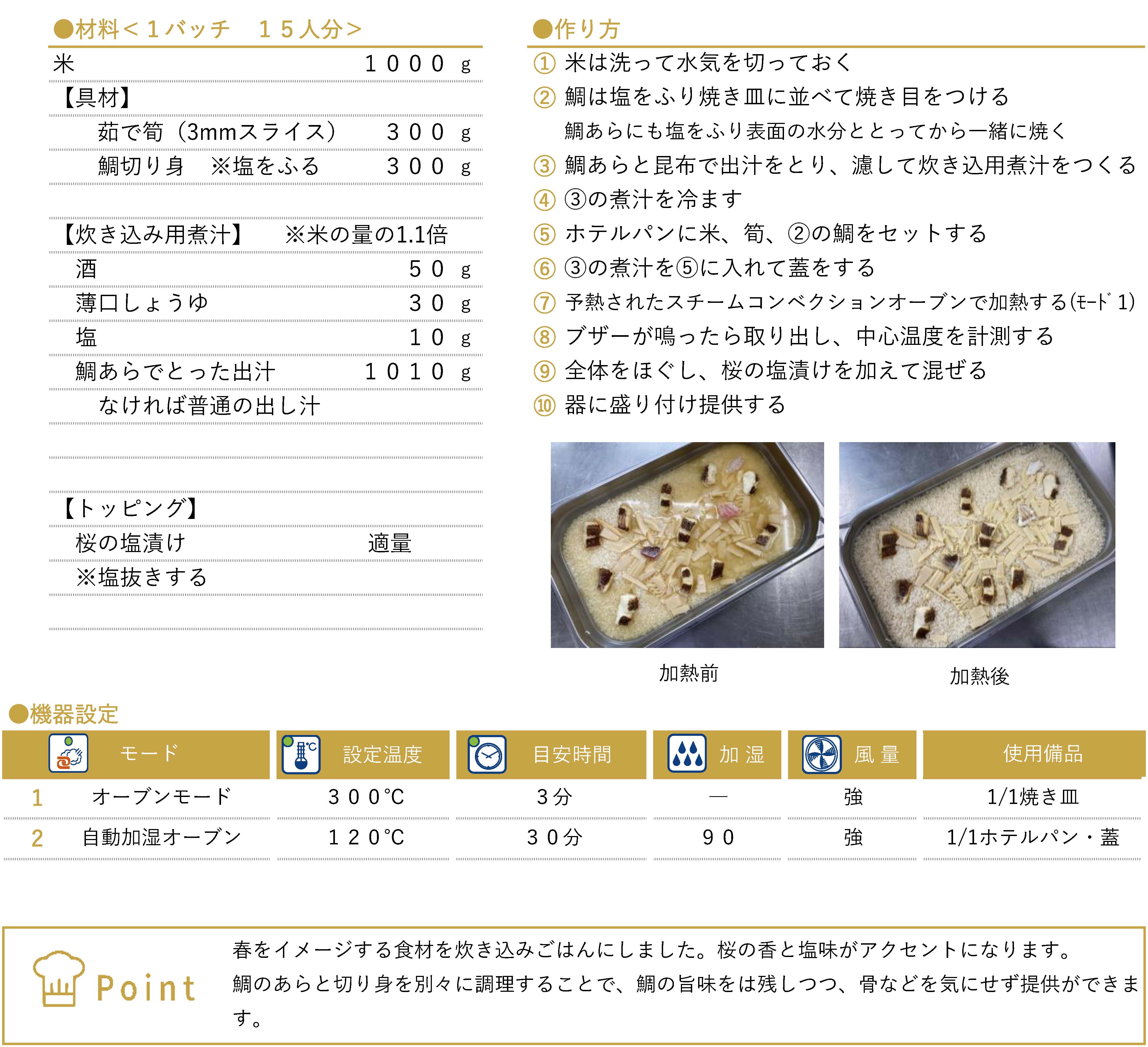 桜の塩漬け入り　鯛めしのレシピ