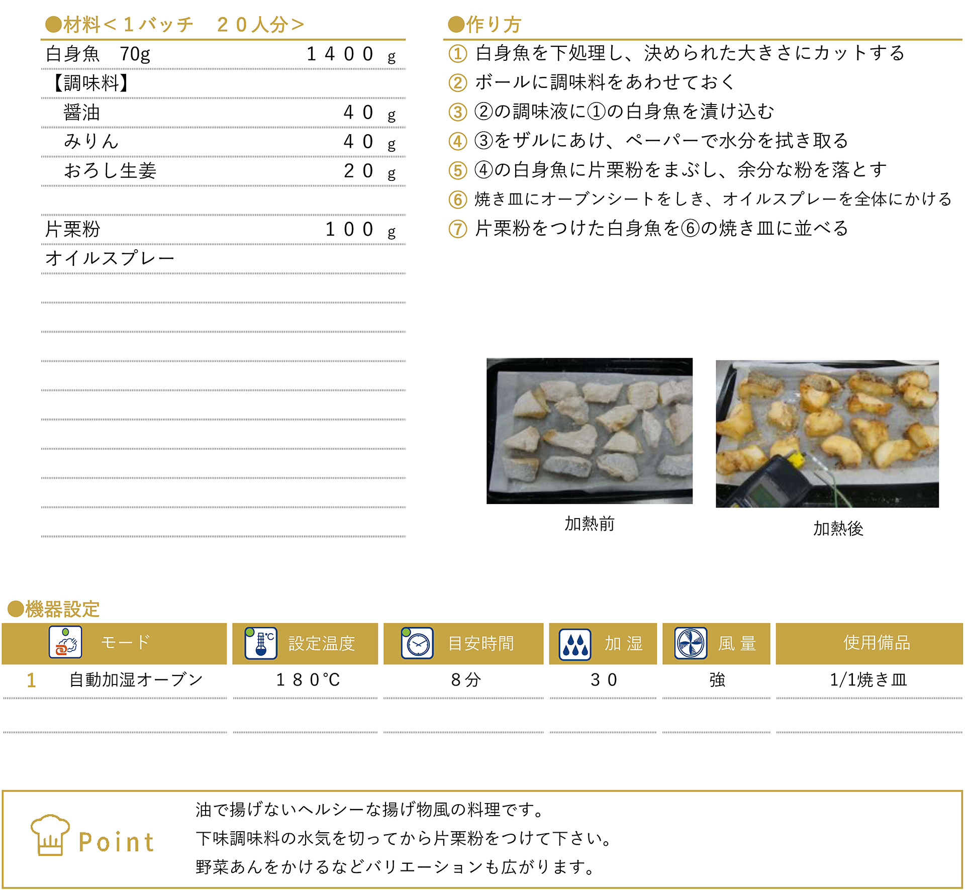 白身魚の竜田揚げのレシピ