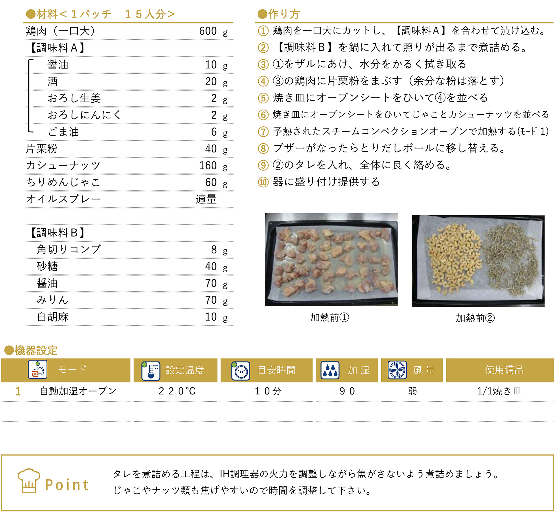 鶏肉とナッツの揚げ煮のレシピ