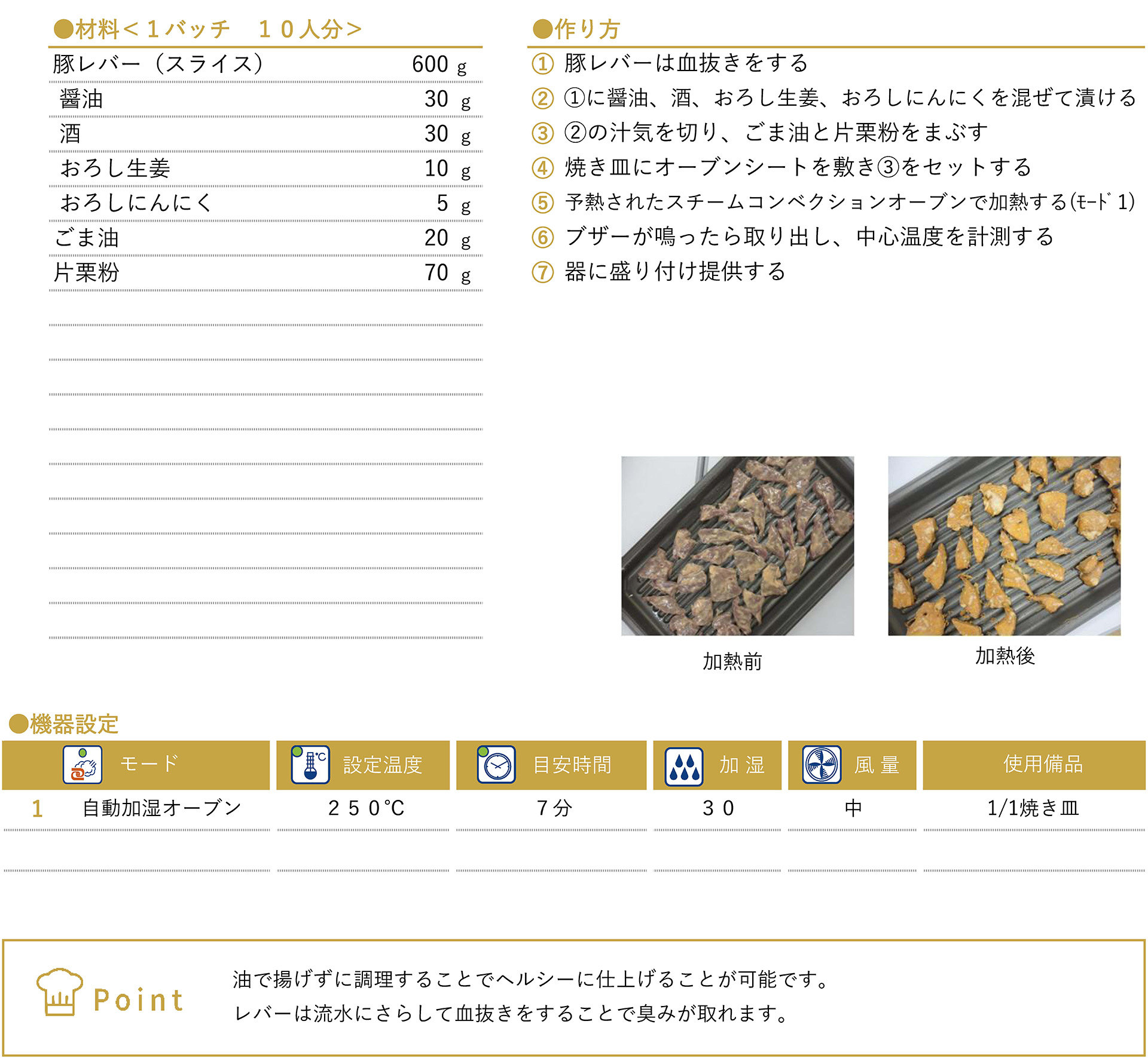 レバーのから揚げ風のレシピ