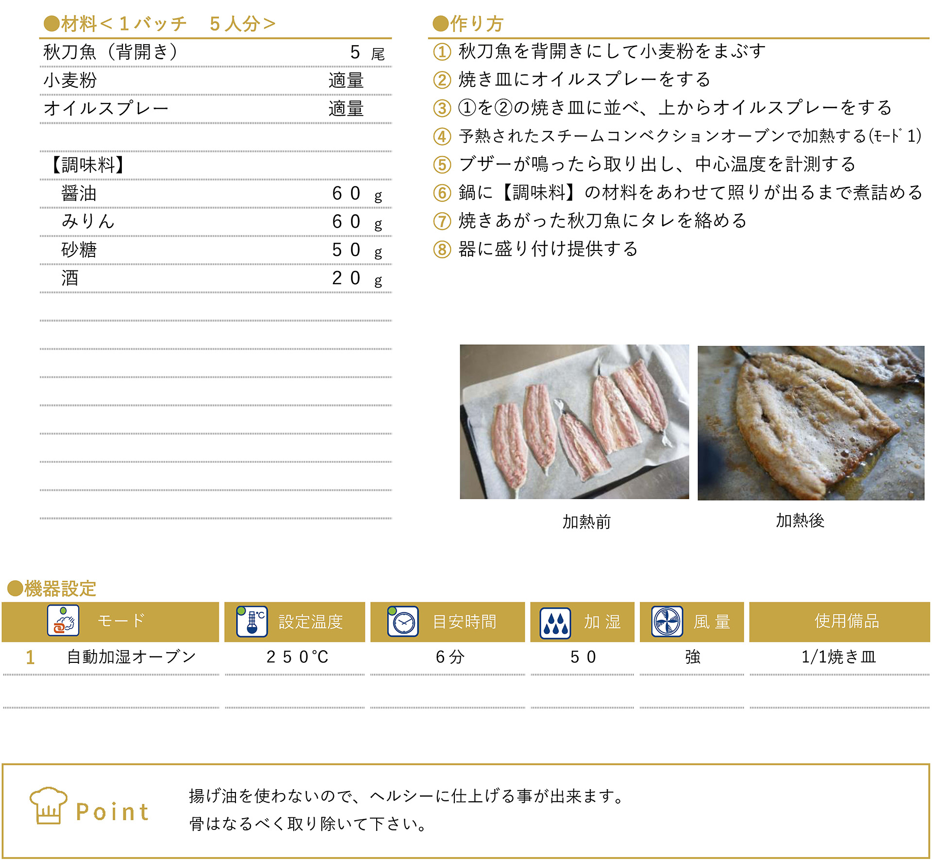 秋刀魚の蒲焼きのレシピ
