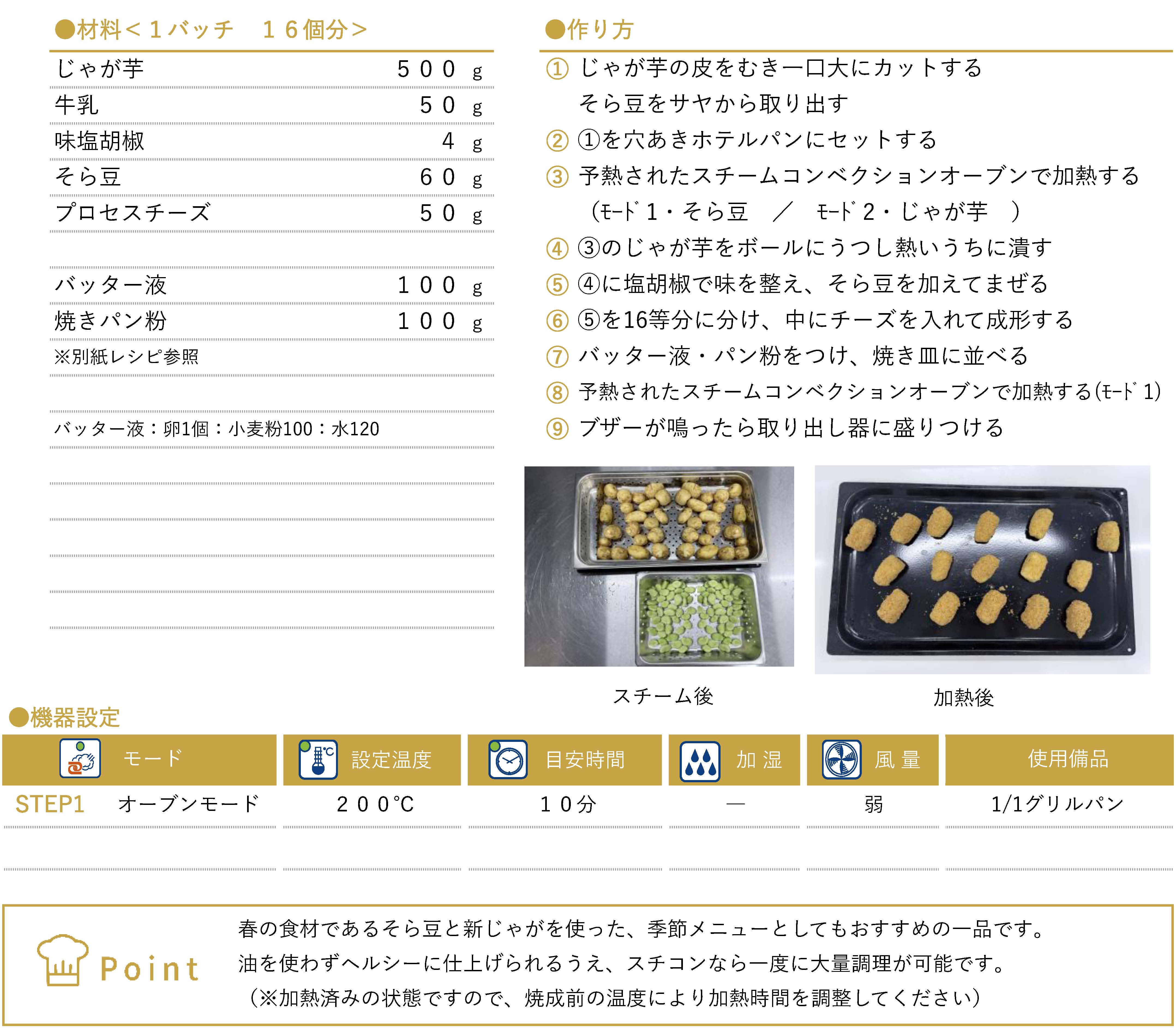 そら豆とじゃが芋のコロッケのレシピ