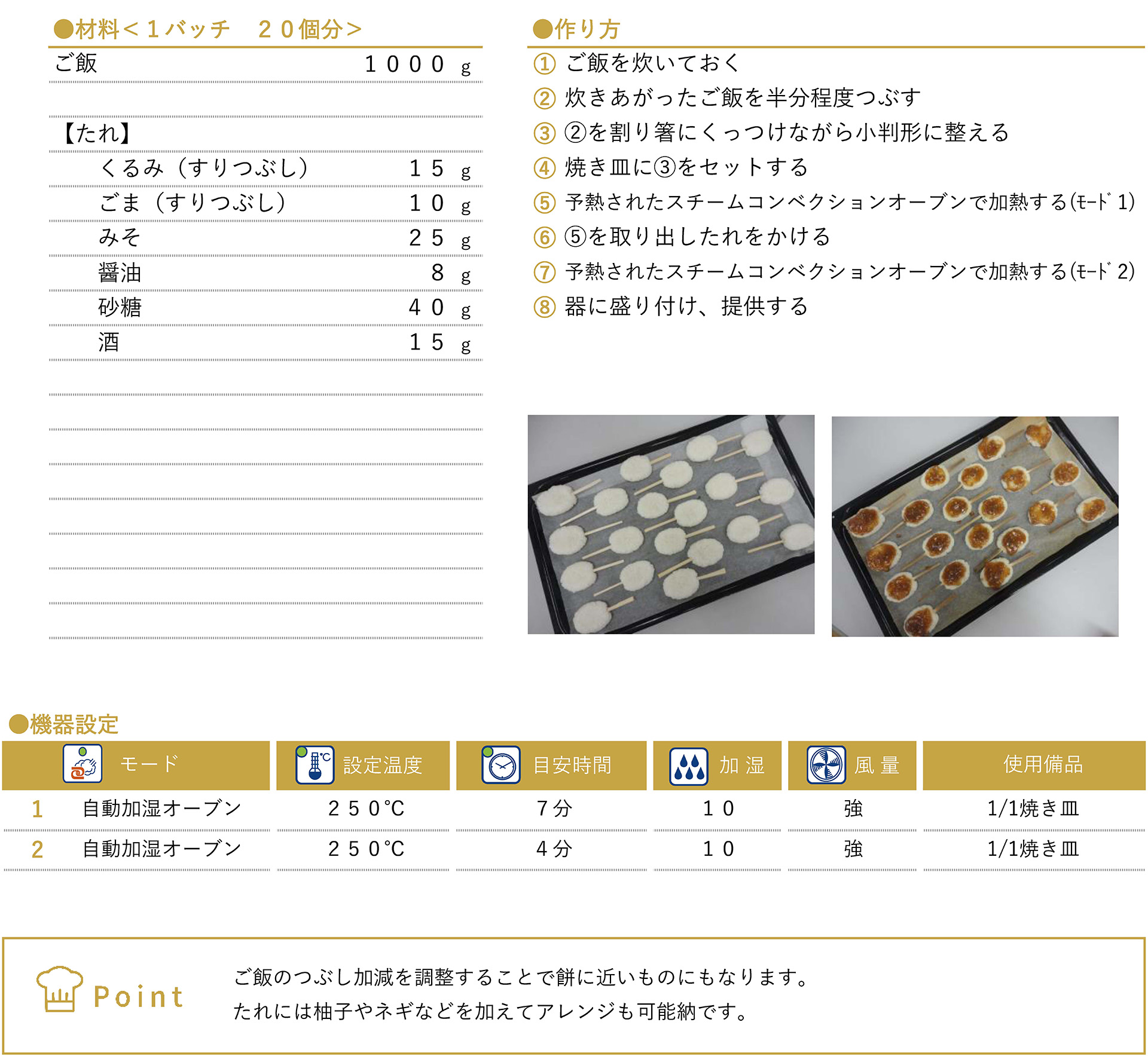 五平餅のレシピ