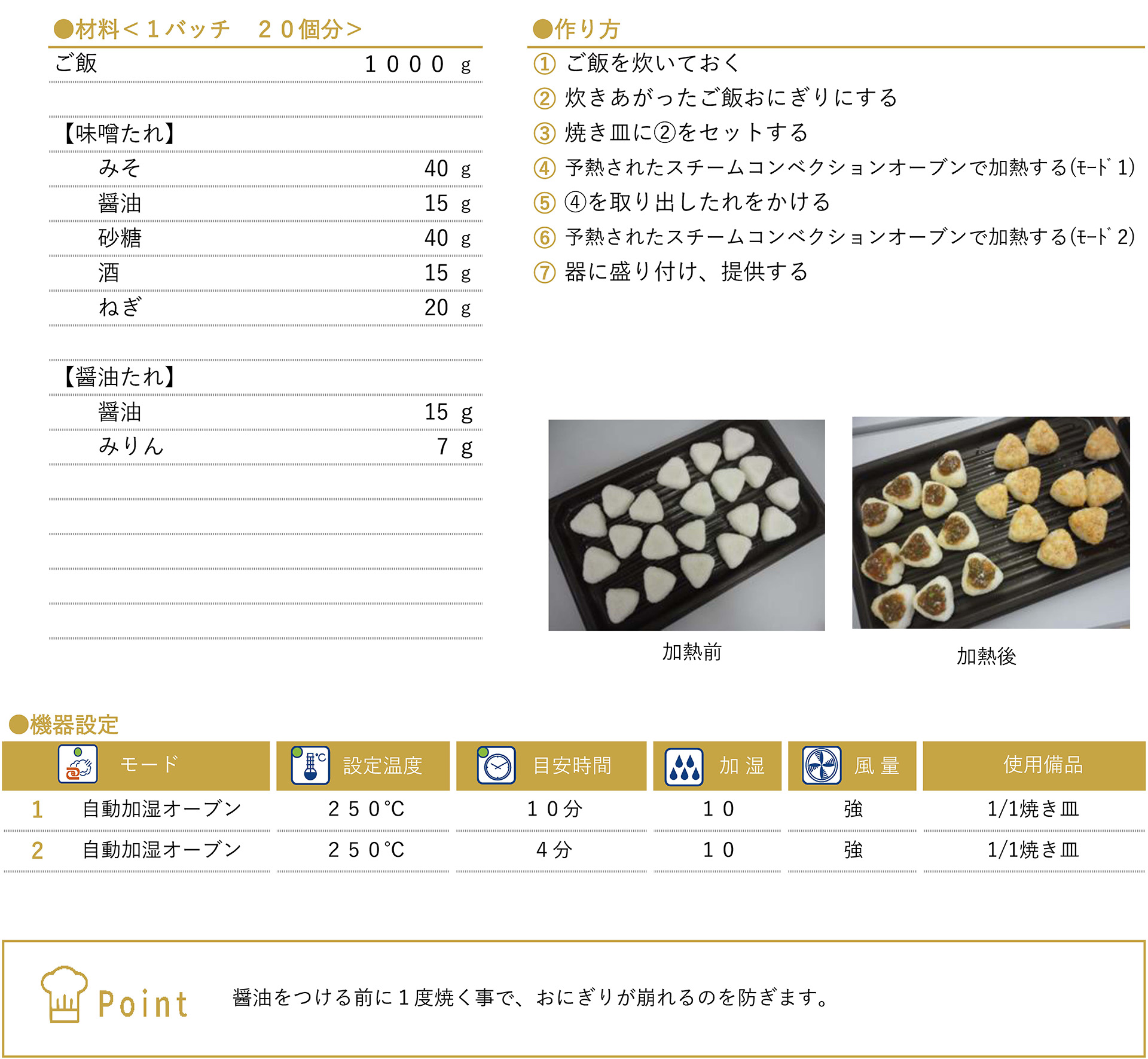 焼きおにぎりのレシピ