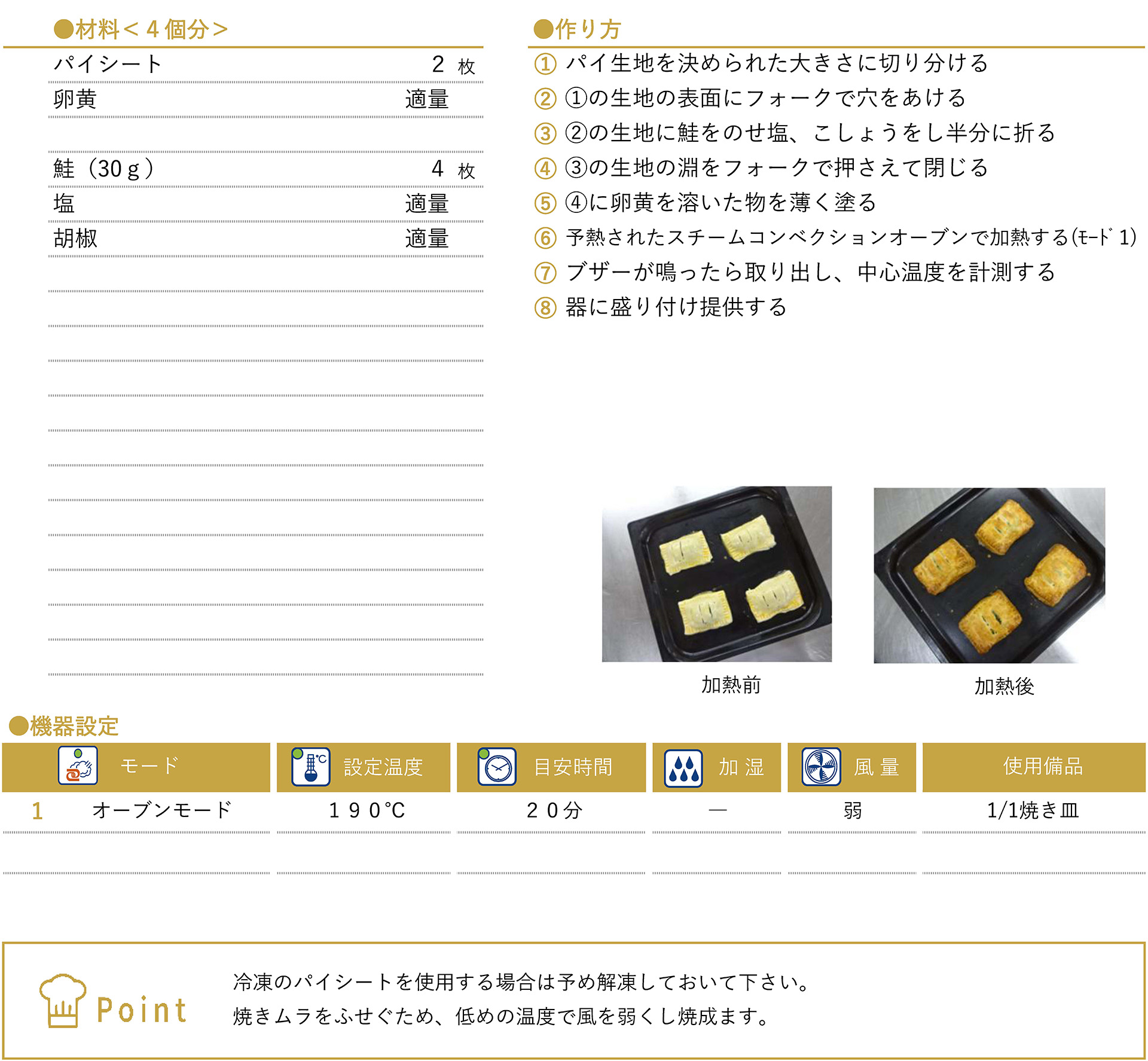 鮭のパイ包み焼きのレシピ