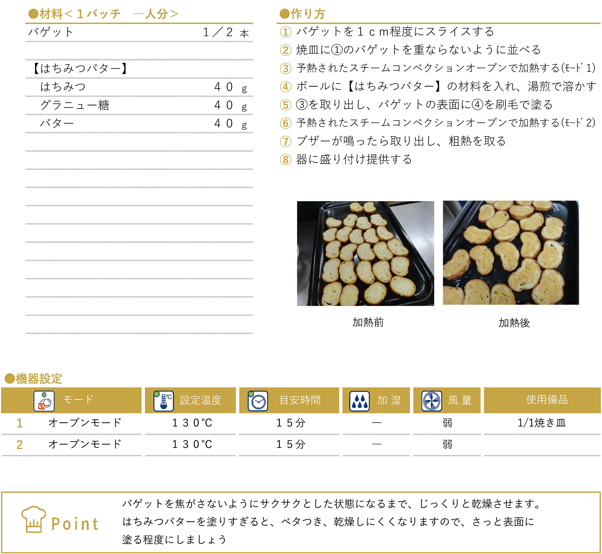 はちみつバターラスクのレシピ