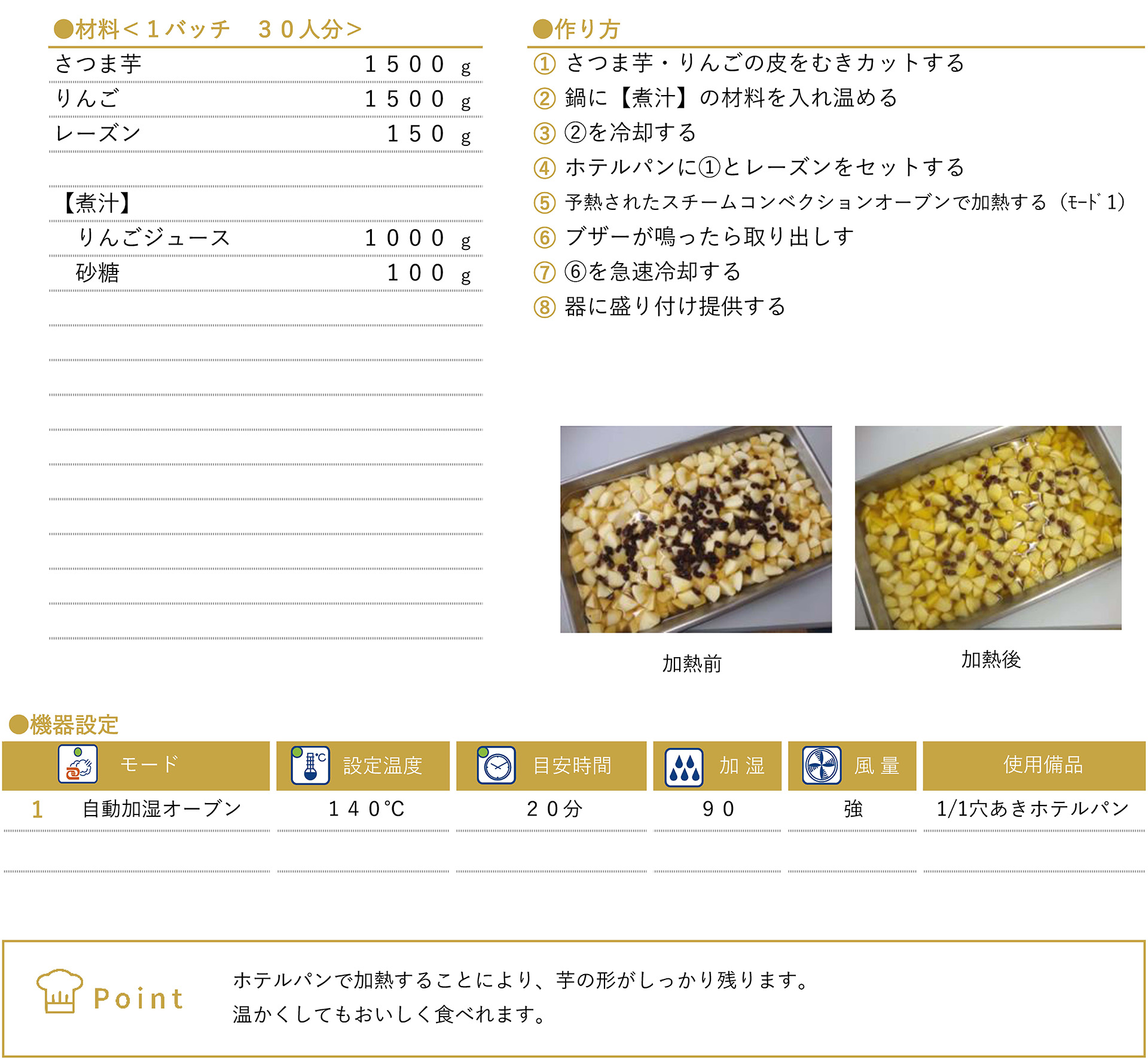 さつま芋とりんご煮のレシピ