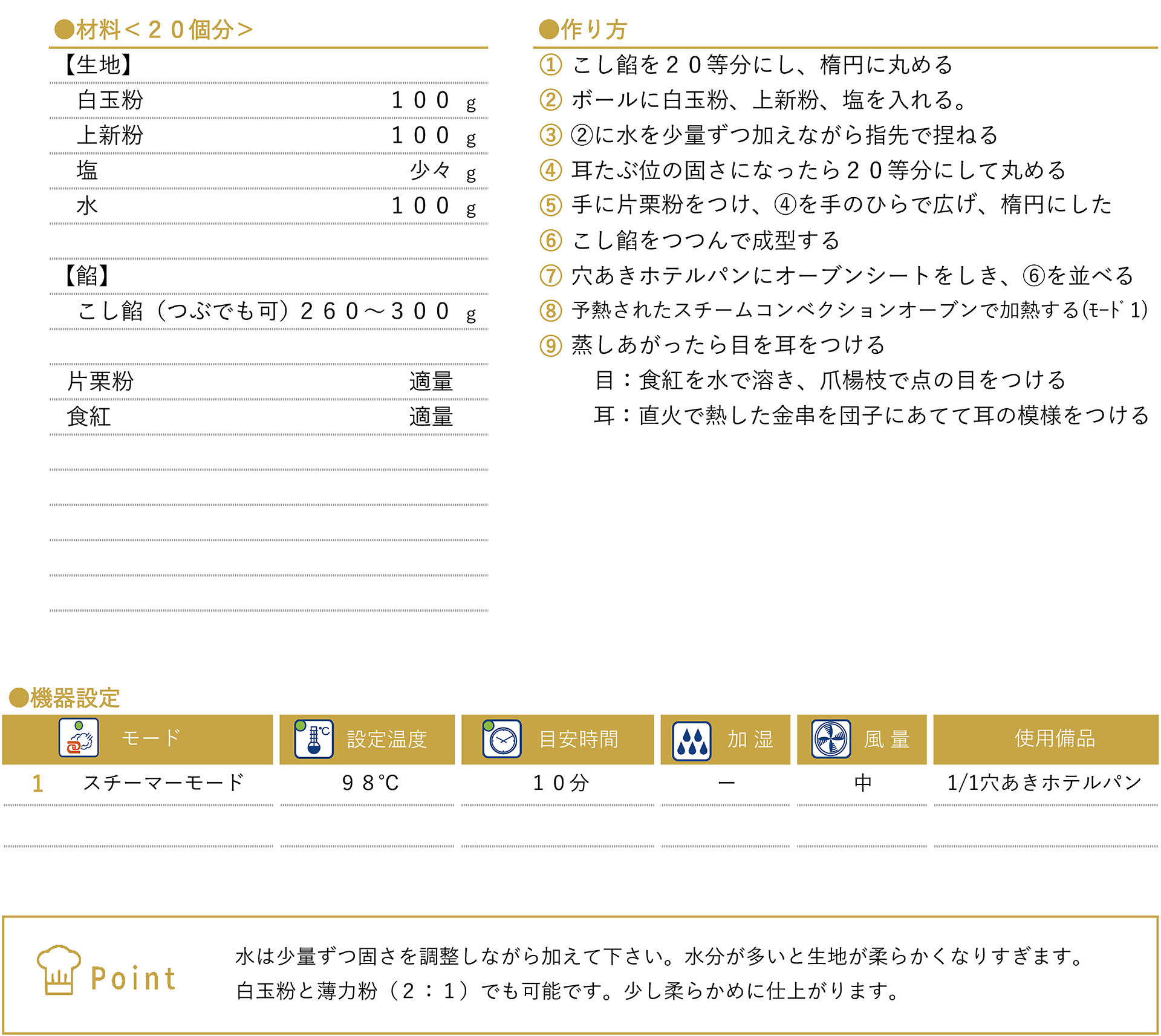 うさぎのお月見団子のレシピ