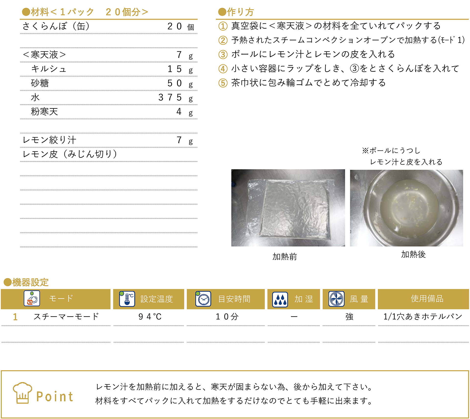 さくらんぼの錦玉のレシピ