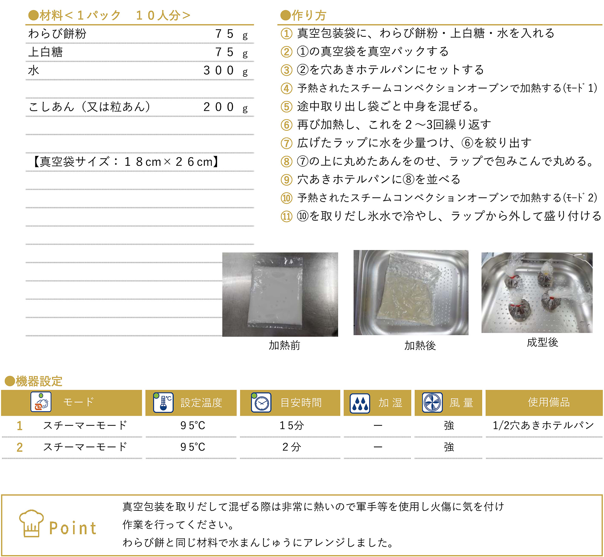 水まんじゅうのレシピ