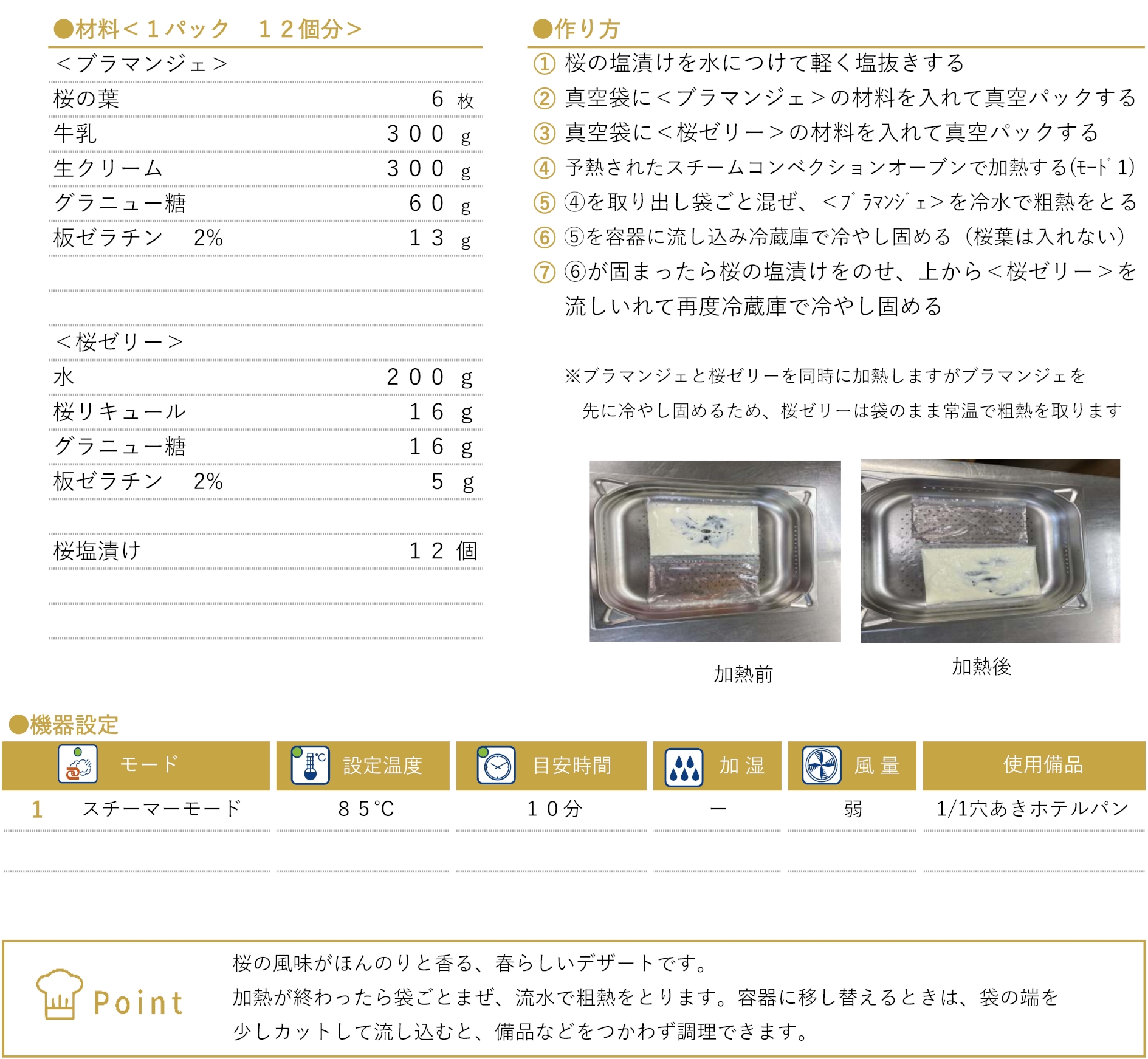 桜のブラマンジェのレシピ