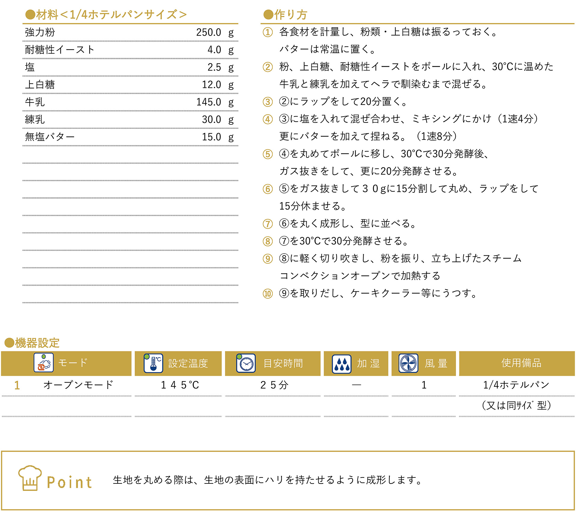 白ちぎりパンのレシピ