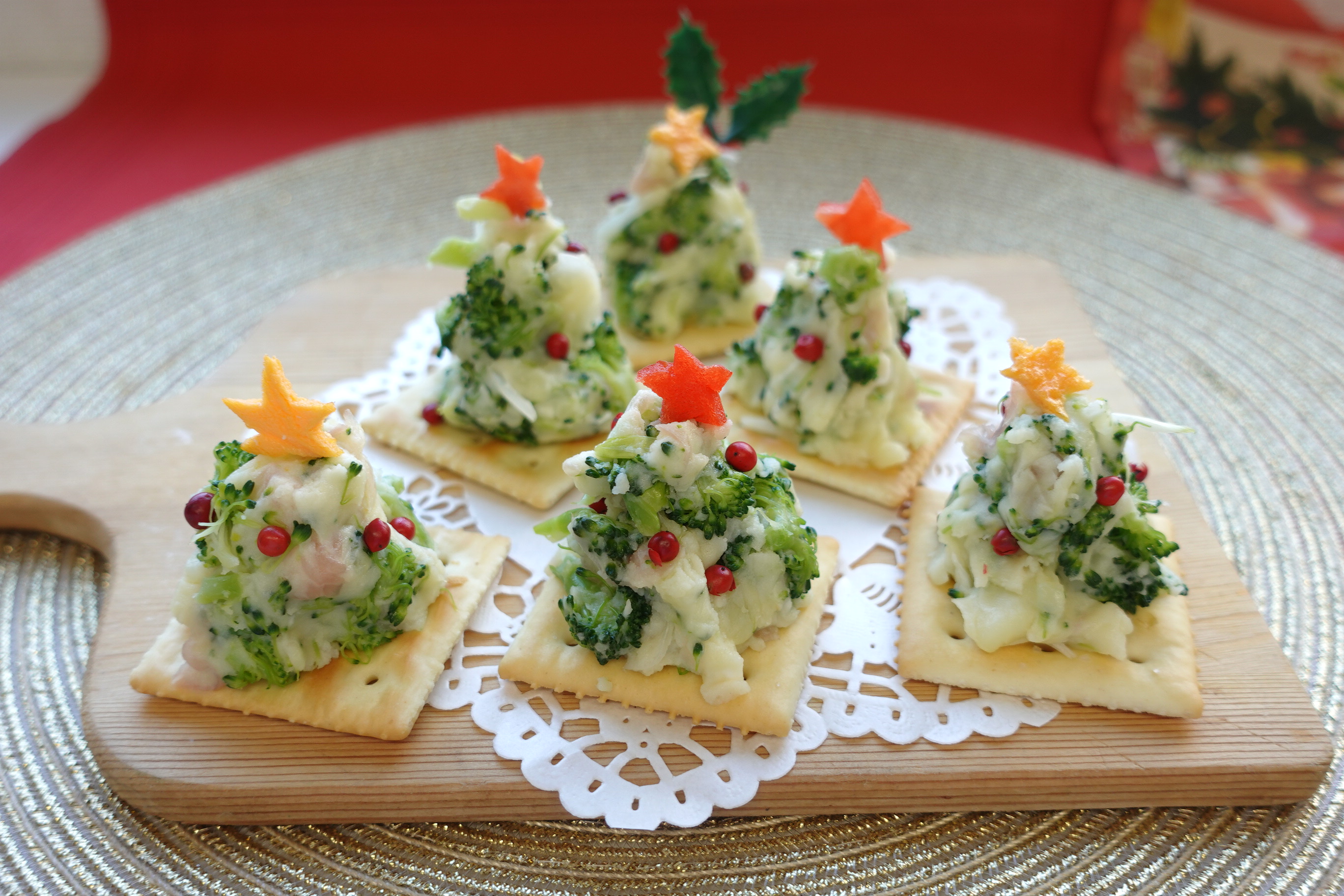 クリスマスツリーのポテトサラダの画像