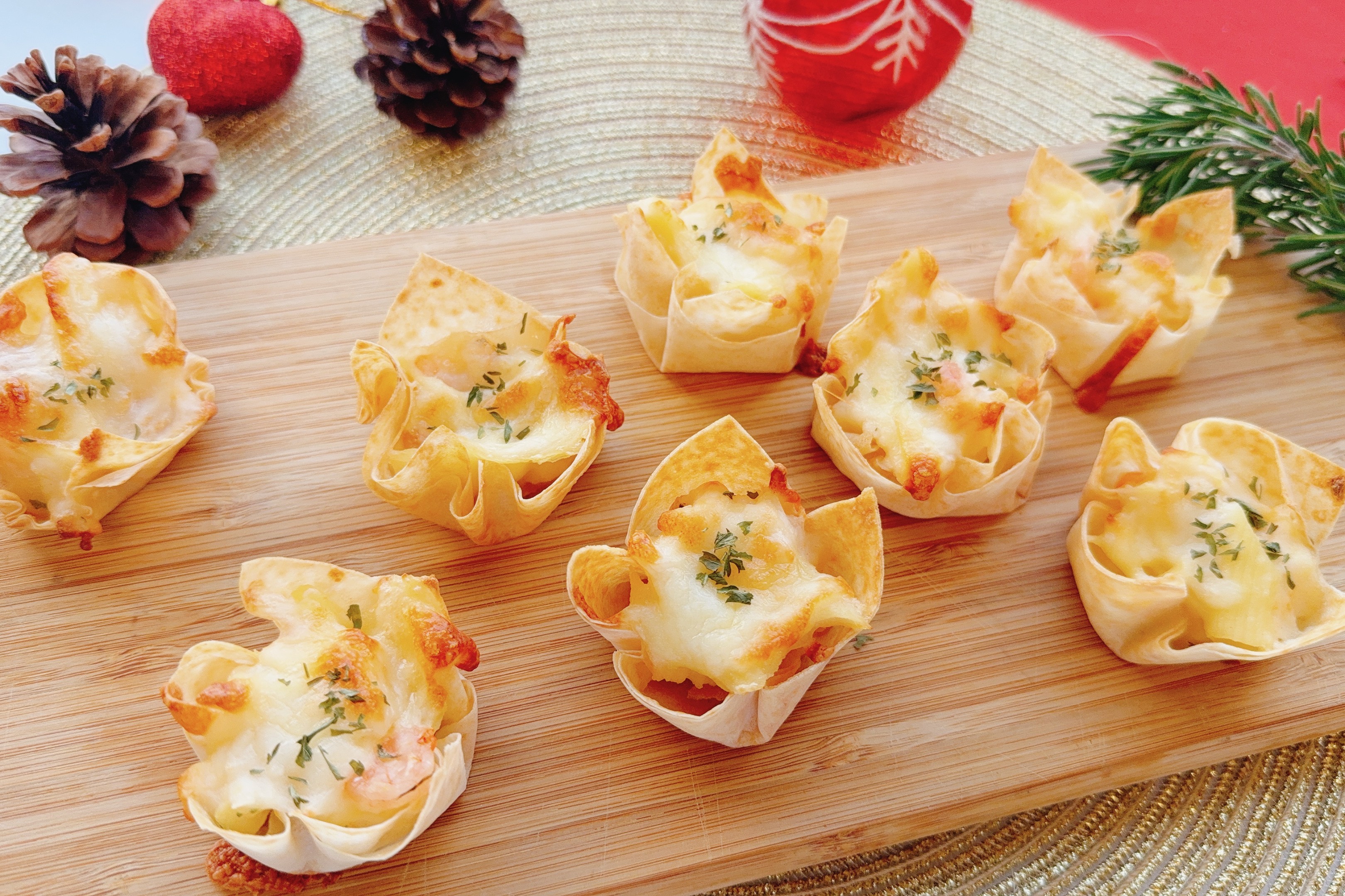 春巻きカップのミニグラタンの画像